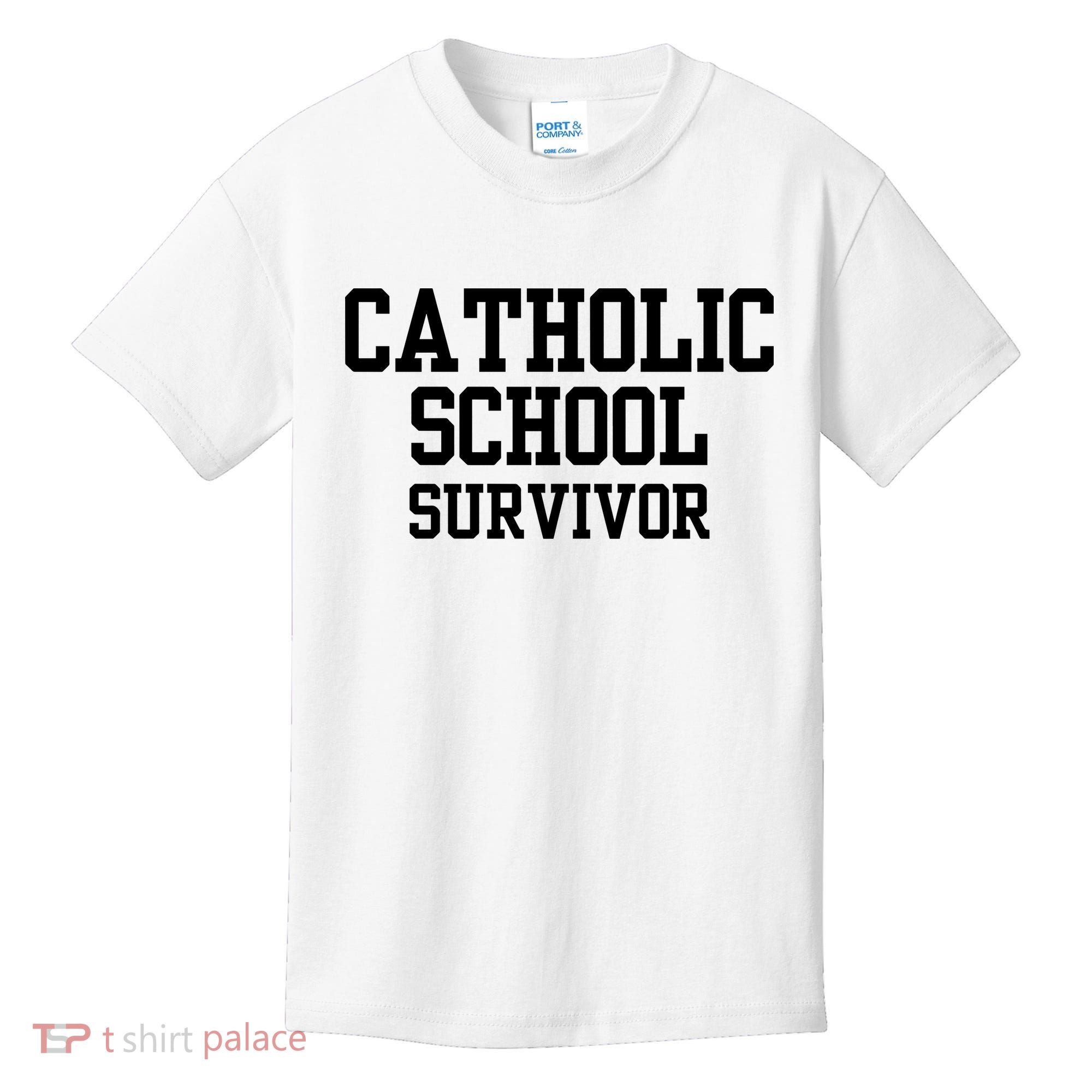 Doublecrossclothingco Catholic School Survivor Kids T-Shirt
