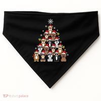 Dog Christmas Tree Funny Christmas Lights Xmas USA-Made Doggie Bandana thumb 0