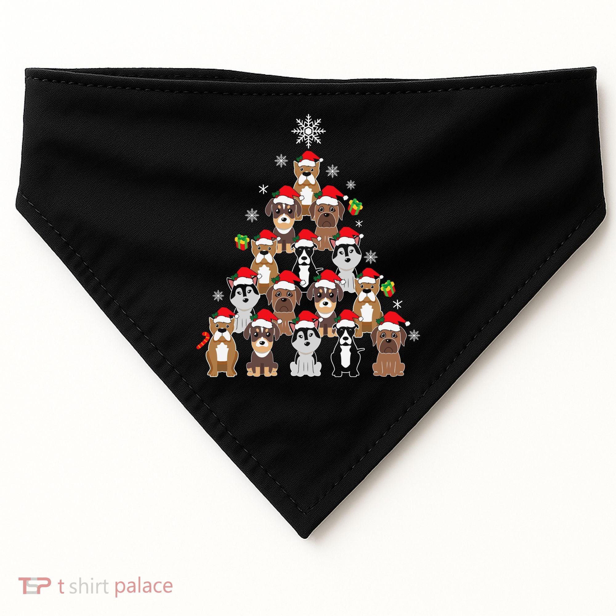 Dog Christmas Tree Funny Christmas Lights Xmas USA-Made Doggie Bandana