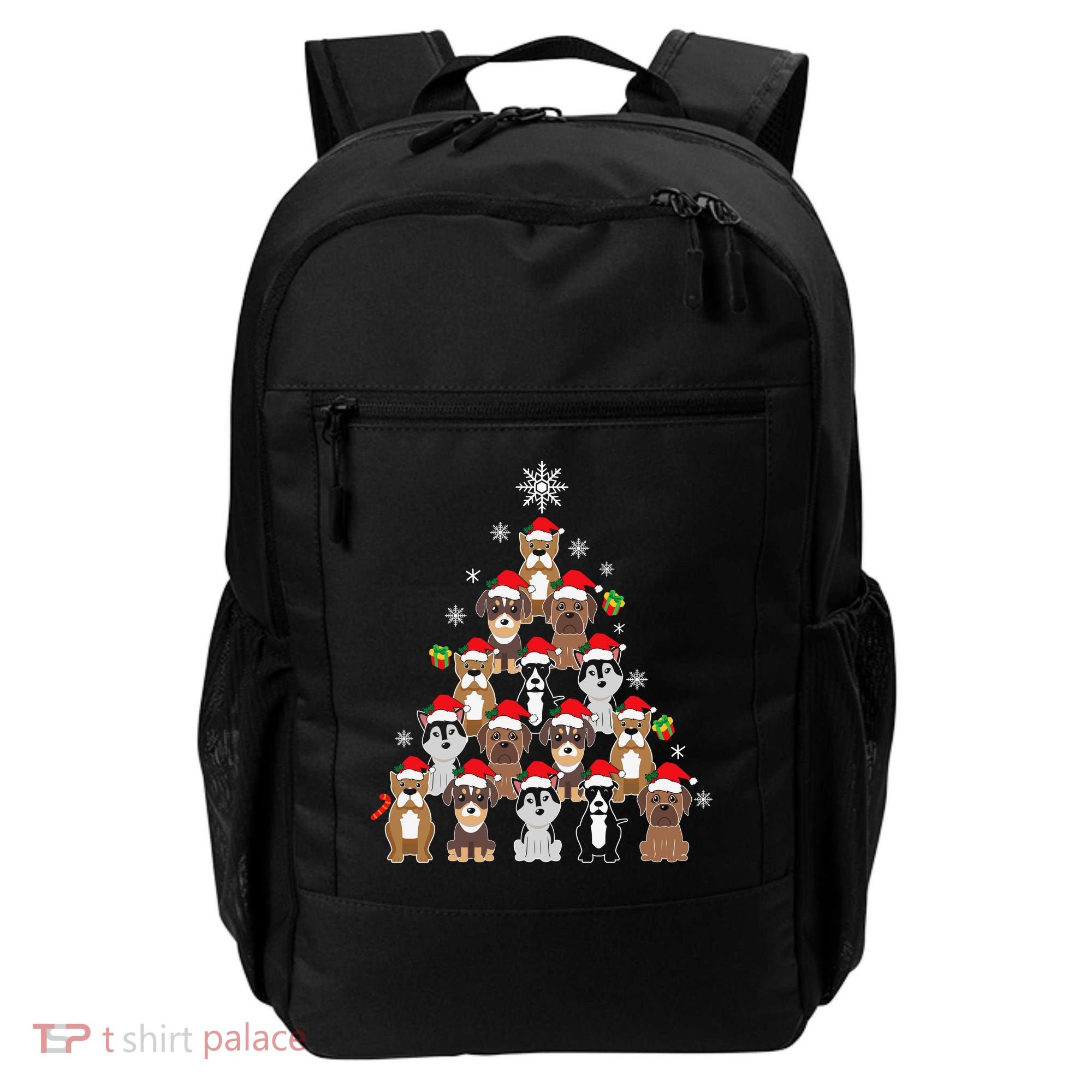 Dog Christmas Tree Funny Christmas Lights Xmas Backpack