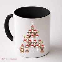 Dog Christmas Tree Funny Christmas Lights Xmas Coffee Mug thumb 0