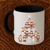 Dog Christmas Tree Funny Christmas Lights Xmas Coffee Mug thumb 2