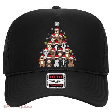 Dog Christmas Tree Funny Christmas Lights Xmas Hat