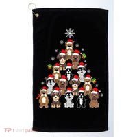 Dog Christmas Tree Funny Christmas Lights Xmas Golf Towel thumb 0