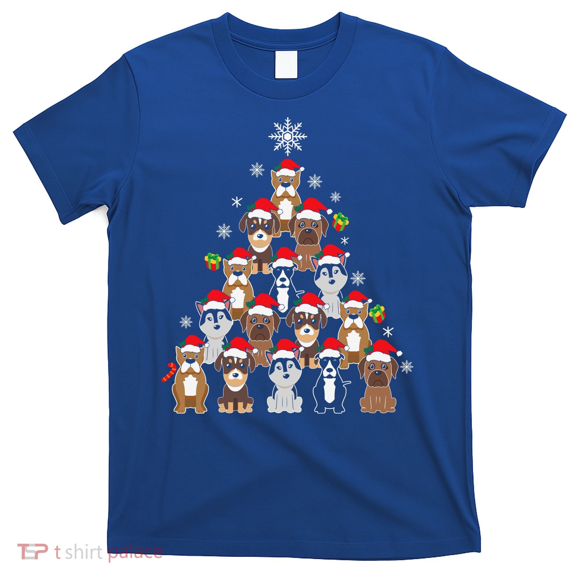 Dog Christmas Tree Funny Christmas Lights Xmas T-Shirt
