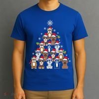 Dog Christmas Tree Funny Christmas Lights Xmas T-Shirt thumb 3