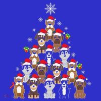Dog Christmas Tree Funny Christmas Lights Xmas Mousepad thumb 1