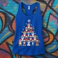 Dog Christmas Tree Funny Christmas Lights Xmas Women's Tank Top thumb 3