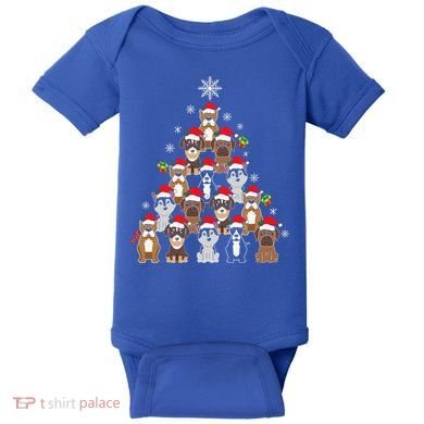 Dog Christmas Tree Funny Christmas Lights Xmas Baby Bodysuit