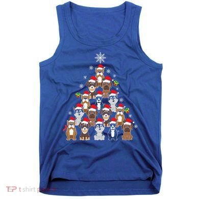 Dog Christmas Tree Funny Christmas Lights Xmas Tank Top