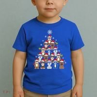 Dog Christmas Tree Funny Christmas Lights Xmas Toddler T-Shirt thumb 2