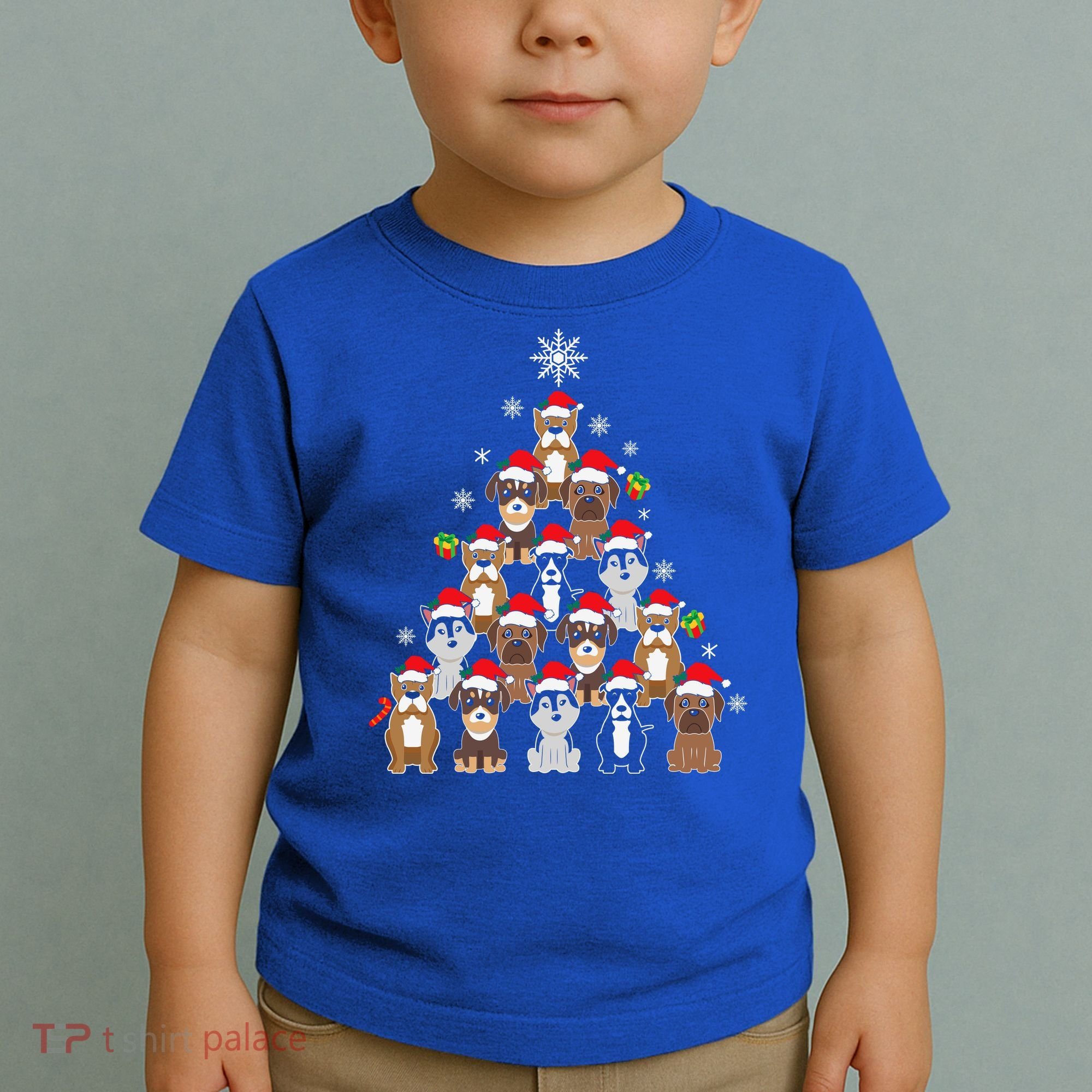 Dog Christmas Tree Funny Christmas Lights Xmas Toddler T-Shirt