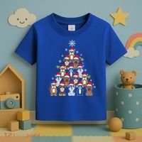 Dog Christmas Tree Funny Christmas Lights Xmas Toddler T-Shirt thumb 3