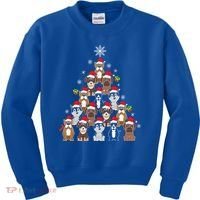 Dog Christmas Tree Funny Christmas Lights Xmas Kids Sweatshirt thumb 0