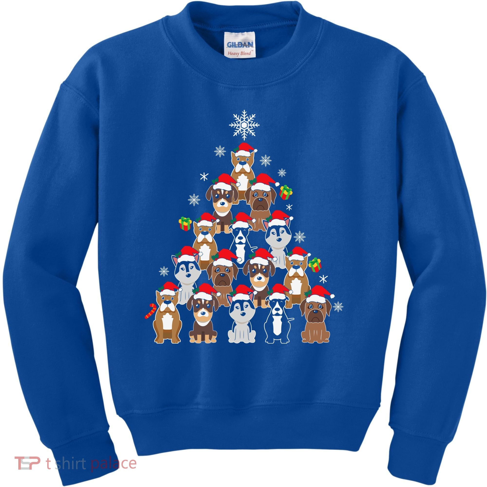 Dog Christmas Tree Funny Christmas Lights Xmas Kids Sweatshirt