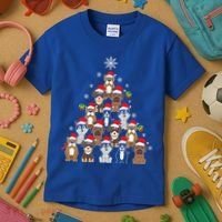 Dog Christmas Tree Funny Christmas Lights Xmas Kids T-Shirt thumb 3
