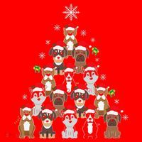 Dog Christmas Tree Funny Christmas Lights Xmas Santa Hat thumb 1
