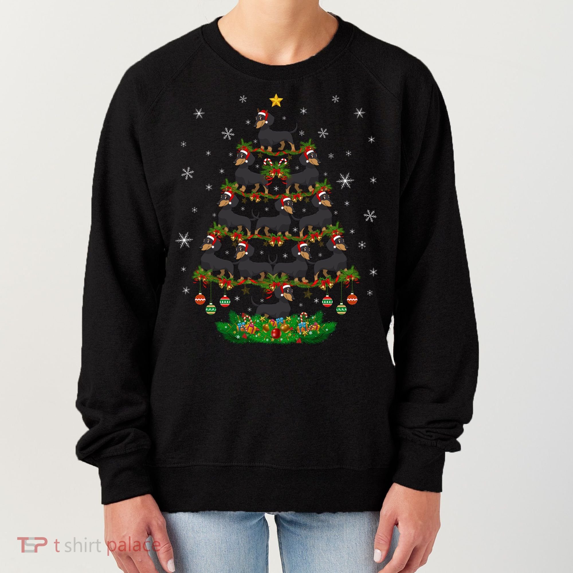 Dachshund Christmas Tree Dachshund Lover Xmas Tree Dachshund Great Gift Women's Sweatshirt