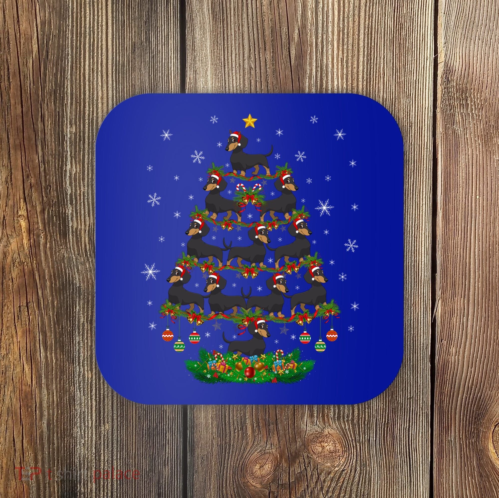 Dachshund Christmas Tree Dachshund Lover Xmas Tree Dachshund Great Gift Coaster