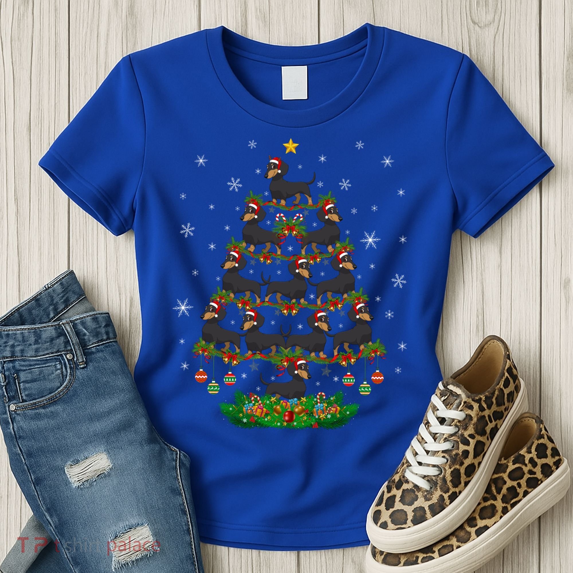 Dachshund Christmas Tree Dachshund Lover Xmas Tree Dachshund Great Gift Women's T-Shirt