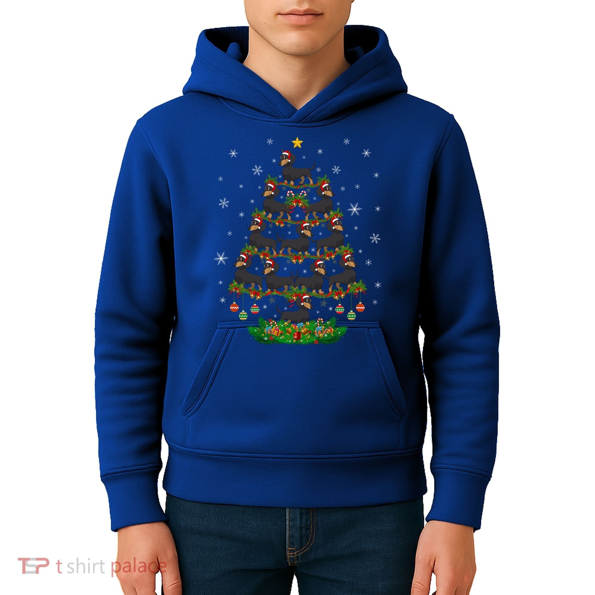 Dachshund Christmas Tree Dachshund Lover Xmas Tree Dachshund Great Gift Kids Hoodie