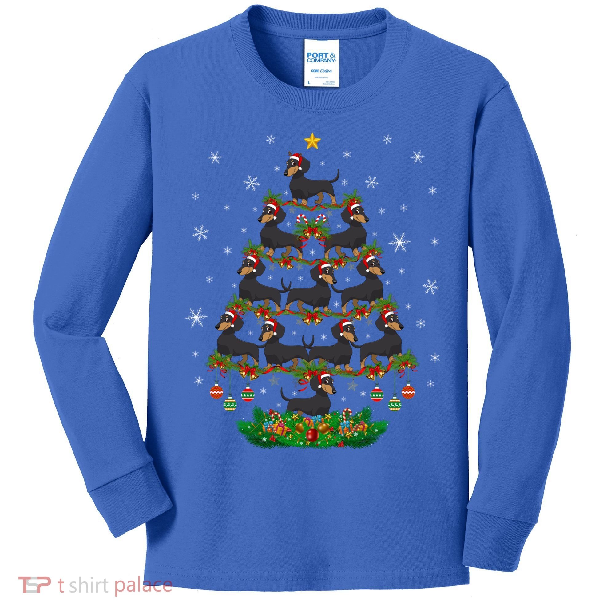 Dachshund Christmas Tree Dachshund Lover Xmas Tree Dachshund Great Gift Kids Long Sleeve Shirt