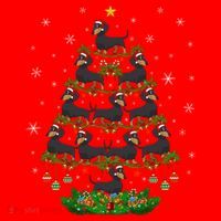 Dachshund Christmas Tree Dachshund Lover Xmas Tree Dachshund Great Gift Santa Hat thumb 1