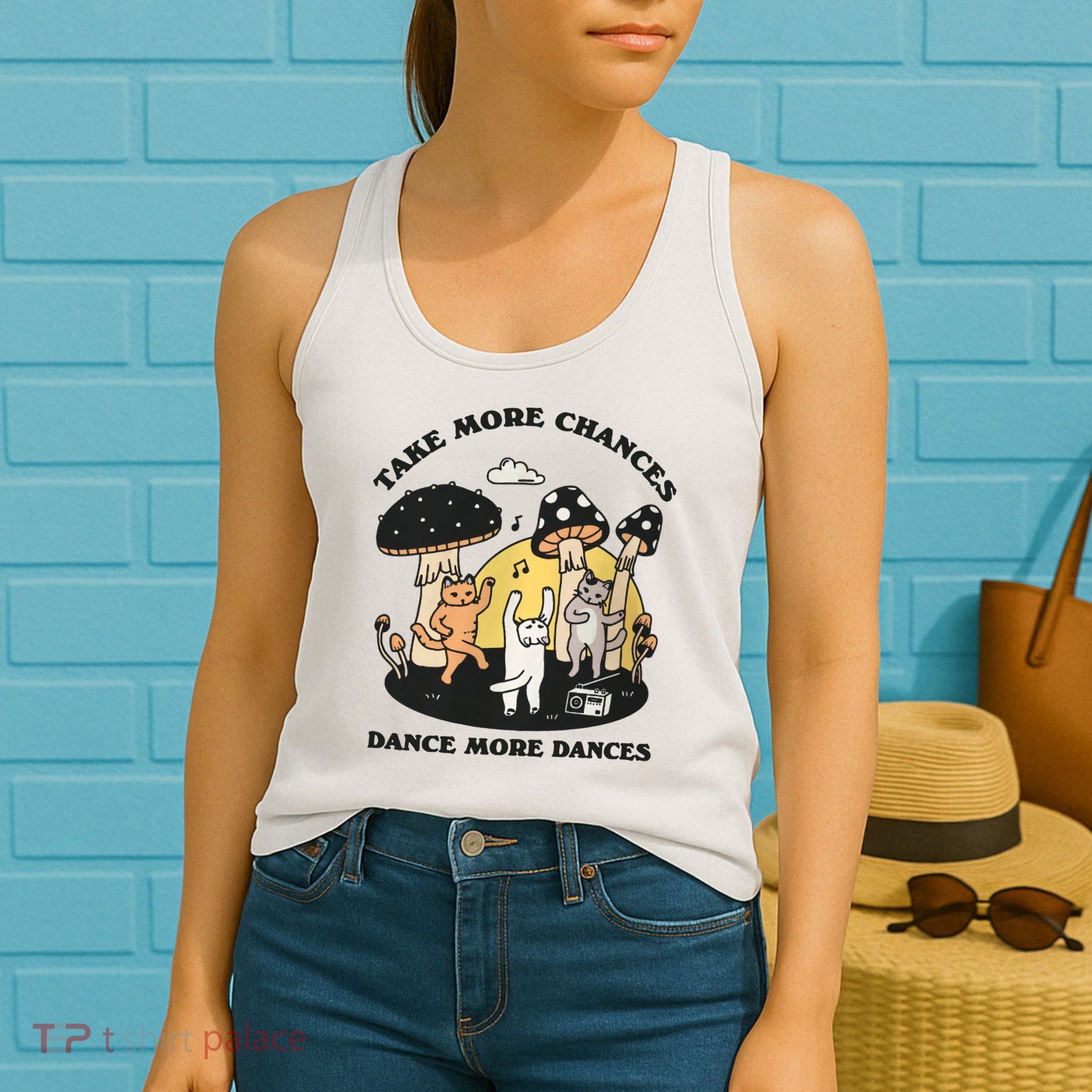 Dancing Cats Take More Chances Dance More Dances Kitty Women's Tank Top