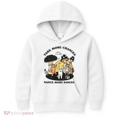 Dancing Cats Take More Chances Dance More Dances Kitty Kids Hoodie
