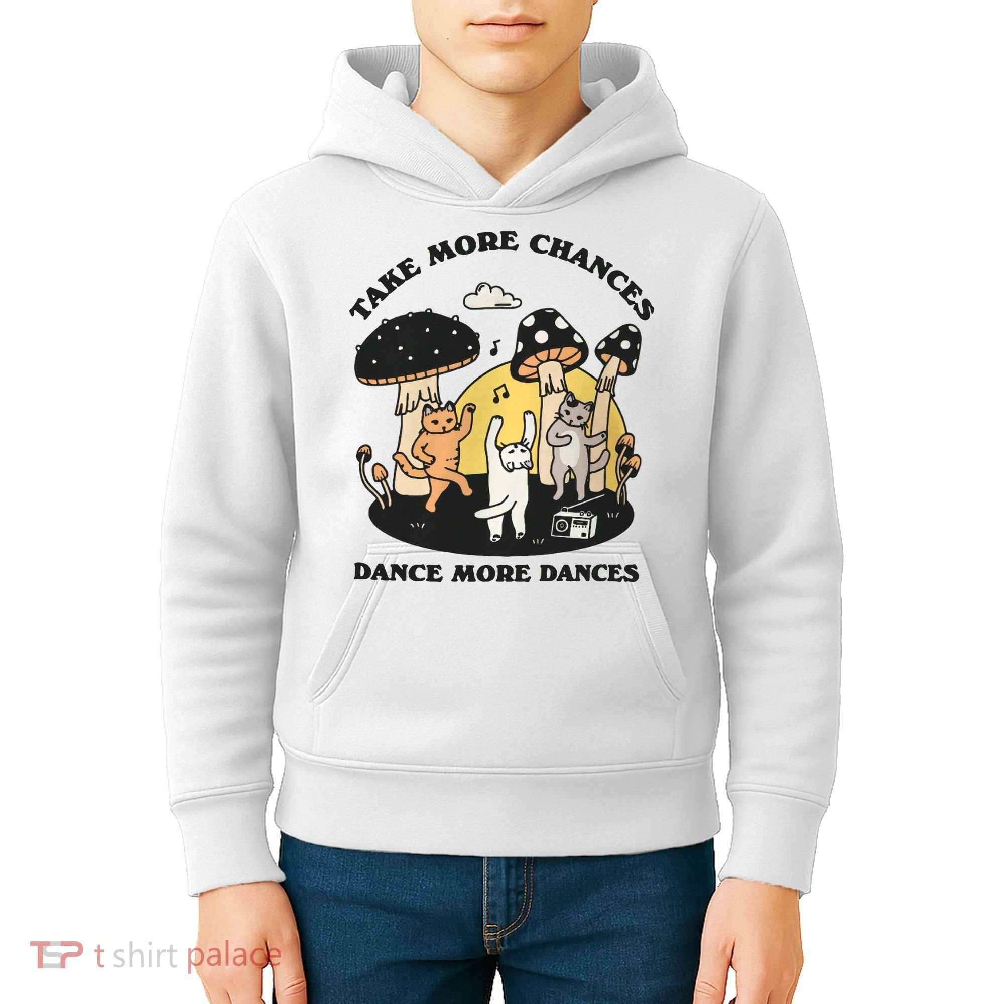 Dancing Cats Take More Chances Dance More Dances Kitty Kids Hoodie