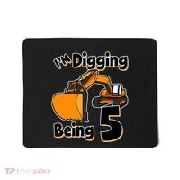 Digger Construction Truck 5th Birthday Truck 5 Year Old Mousepad thumb 0