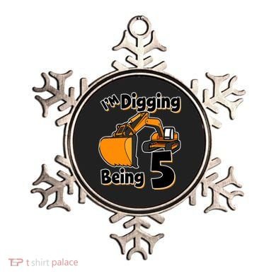 Digger Construction Truck 5th Birthday Truck 5 Year Old Ornament
