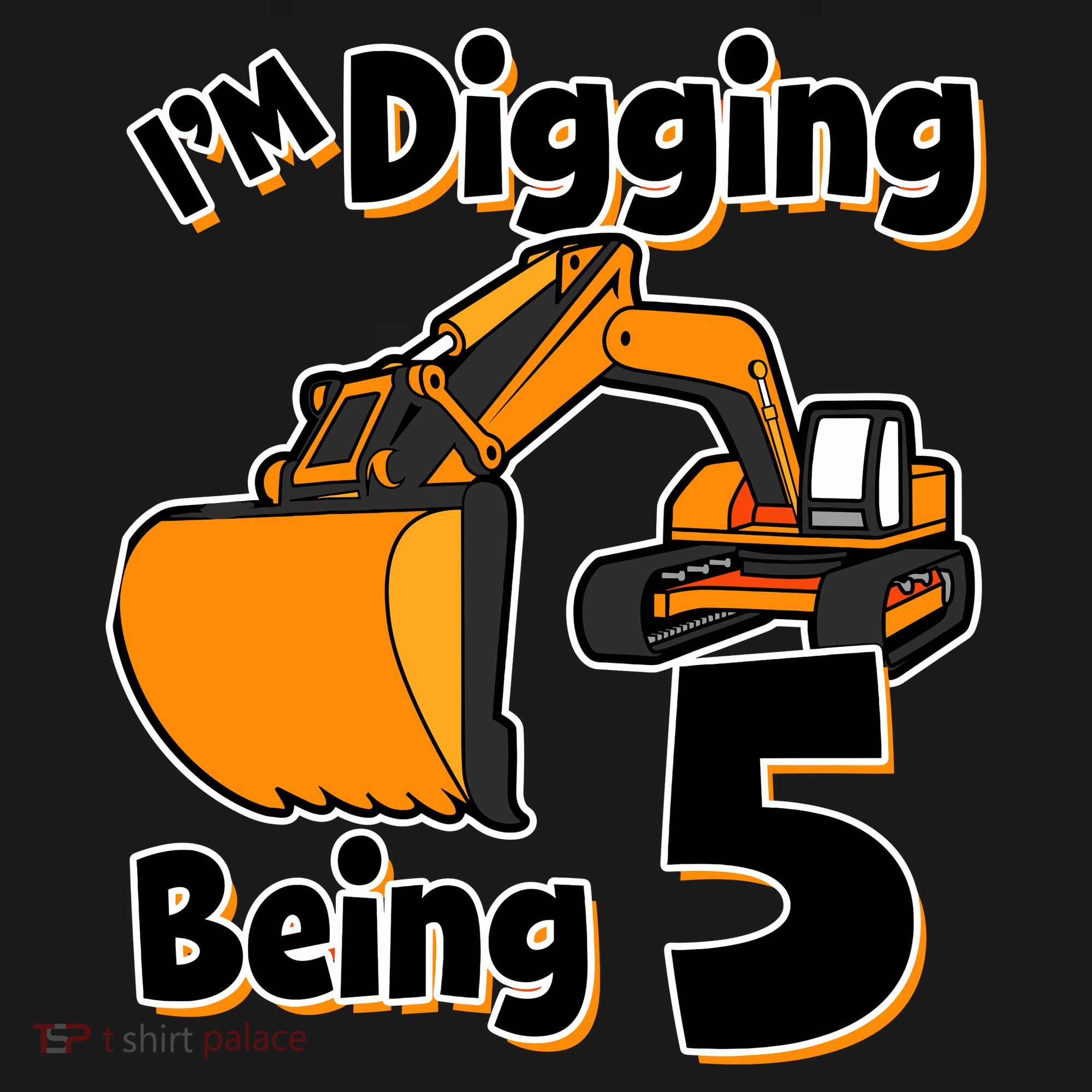Digger Construction Truck 5th Birthday Truck 5 Year Old Ornament
