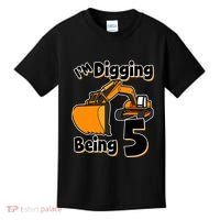 Digger Construction Truck 5th Birthday Truck 5 Year Old Kids T-Shirt thumb 0