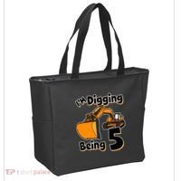 Digger Construction Truck 5th Birthday Truck 5 Year Old Tote Bag thumb 2