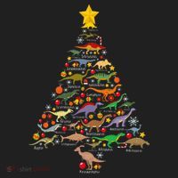 Dinosaur Christmas Tree Dino Trex Paleontologist Xmas Women's Sweatshirt thumb 2