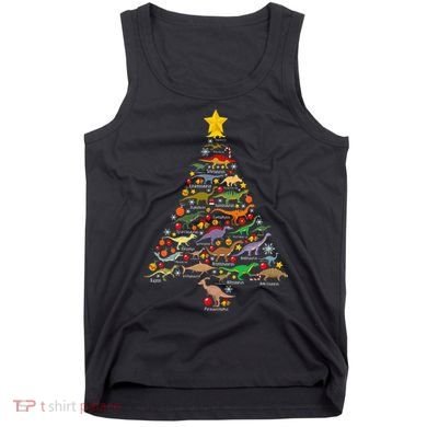 Dinosaur Christmas Tree Dino Trex Paleontologist Xmas Tank Top
