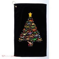 Dinosaur Christmas Tree Dino Trex Paleontologist Xmas Golf Towel thumb 0