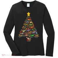 Dinosaur Christmas Tree Dino Trex Paleontologist Xmas Women's Long Sleeve Shirt thumb 0