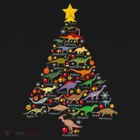 Dinosaur Christmas Tree Dino Trex Paleontologist Xmas Women's T-Shirt thumb 6