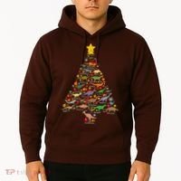 Dinosaur Christmas Tree Dino Trex Paleontologist Xmas Hoodie thumb 2