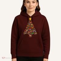 Dinosaur Christmas Tree Dino Trex Paleontologist Xmas Hoodie thumb 5