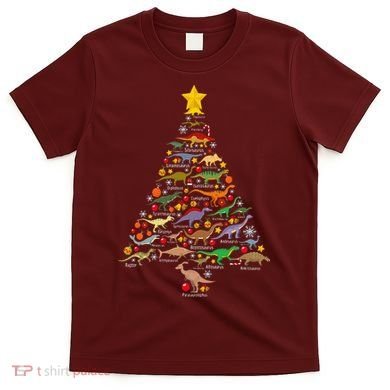 Dinosaur Christmas Tree Dino Trex Paleontologist Xmas T-Shirt