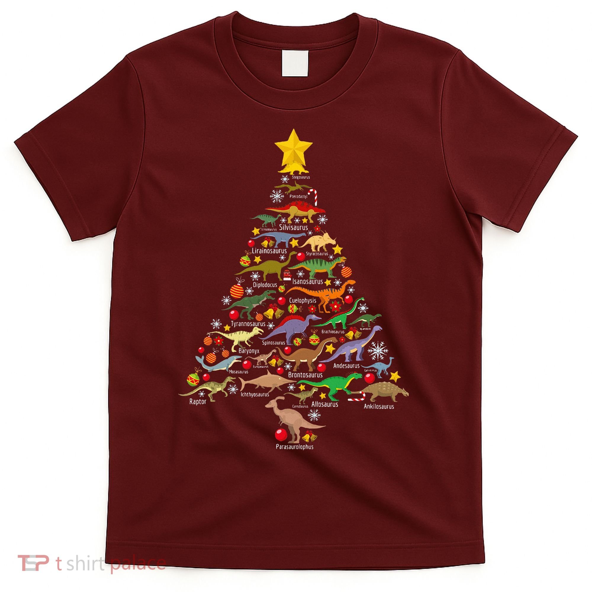 Dinosaur Christmas Tree Dino Trex Paleontologist Xmas T-Shirt