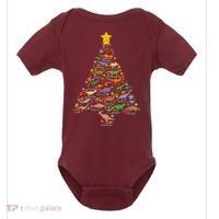 Dinosaur Christmas Tree Dino Trex Paleontologist Xmas Baby Bodysuit thumb 0