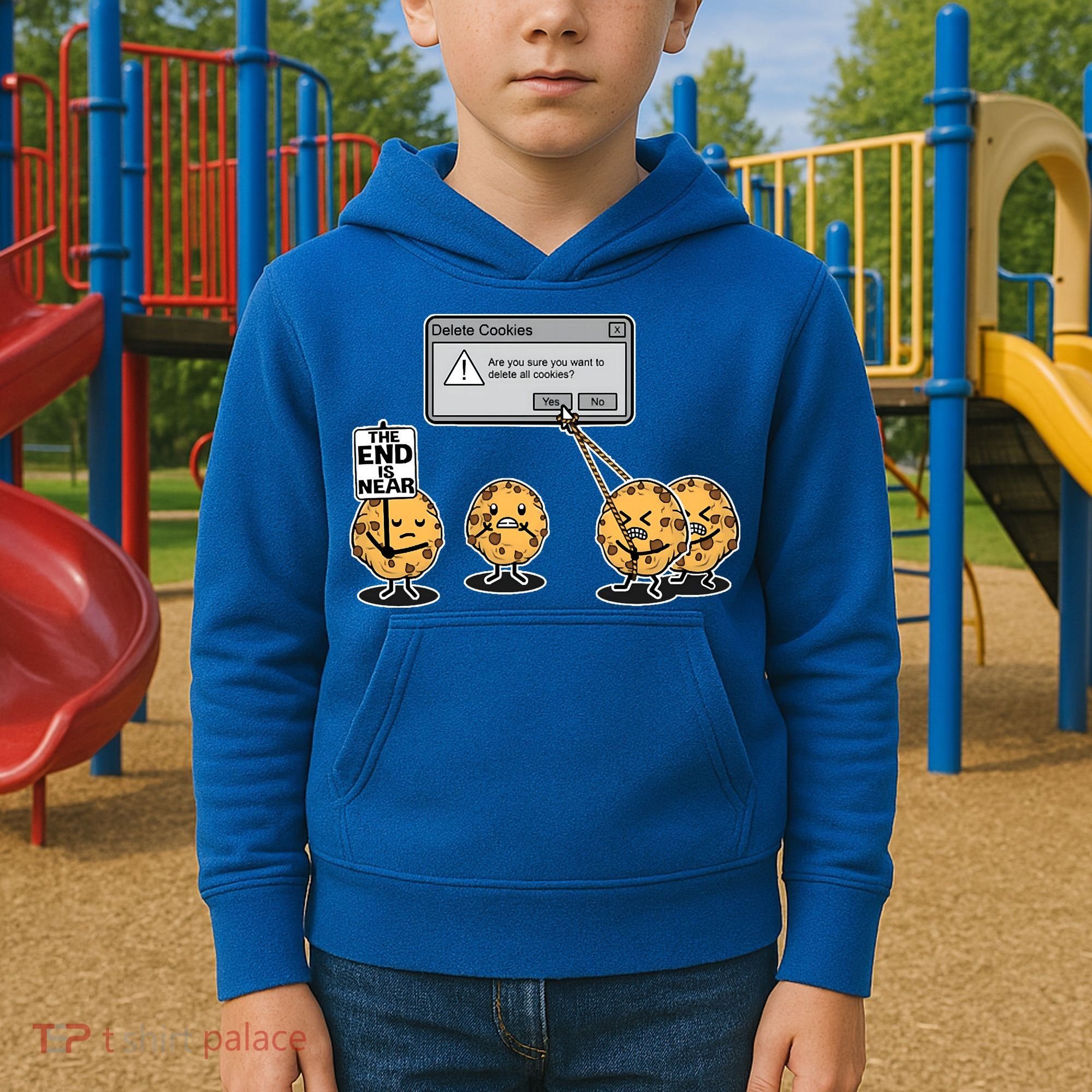 Deleting Cookies The End Is Near Funny Kids Hoodie