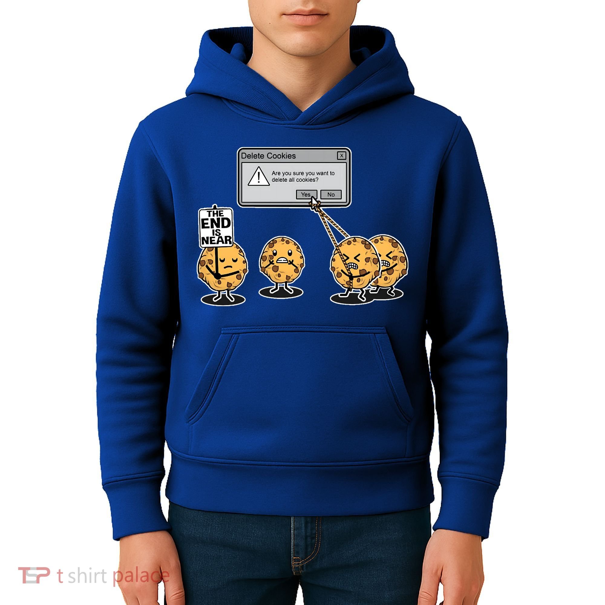 Deleting Cookies The End Is Near Funny Kids Hoodie