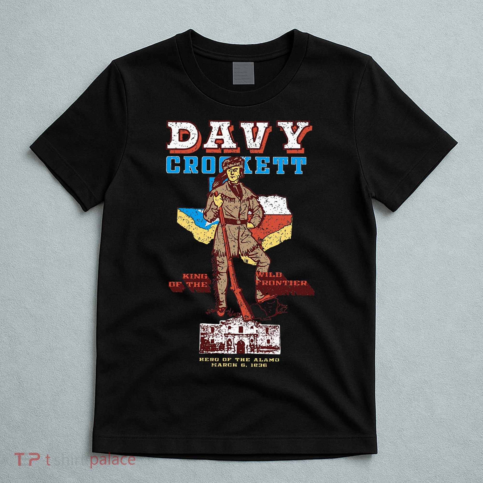 Davy Crockett Texas Alamo Cowboy Vintage Souvenir T-Shirt