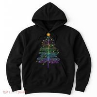 Dragonfly Christmas Tree Light Family Matching Pajamas Xmas Hoodie thumb 0