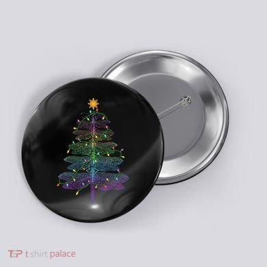 Dragonfly Christmas Tree Light Family Matching Pajamas Xmas Button